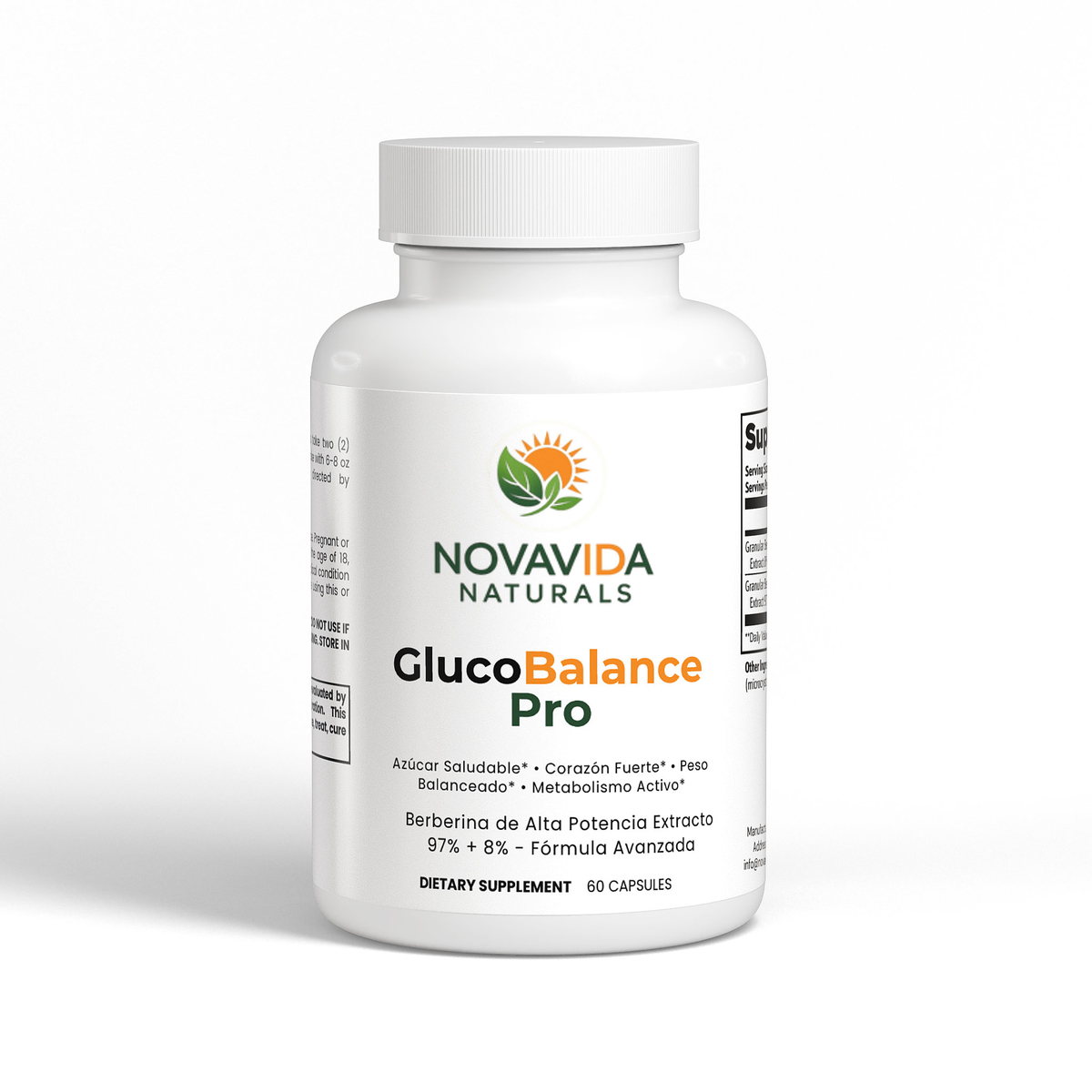 Frasco de GlucoBalance Pro de NovaVida Naturals
